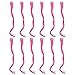 SWACC 12 Pcs Curly Wavy One Color Party Highlights Clip on in Hair Extensions Colored Hair Streak Synthetic Hairpieces (Neon Pink)
