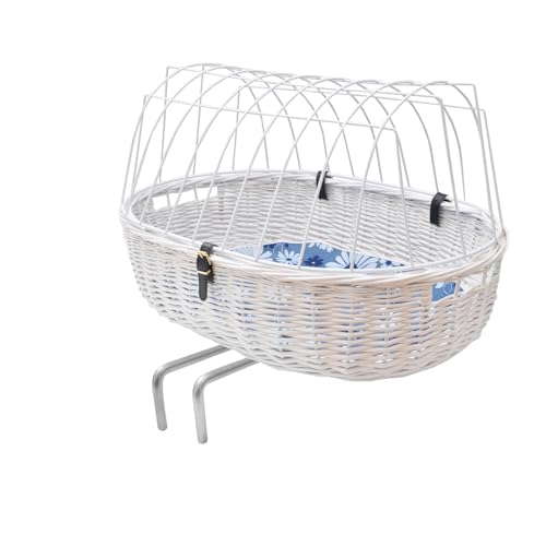 Aumüller Fahrrad-Tierkorb weiß, L: 68 cm - inkl. Klickfix, Steuerkopfmontage