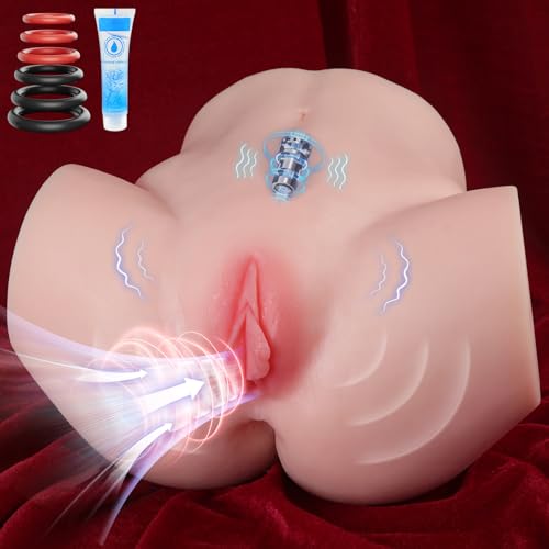 3 Sucking & Vibrating Sex Doll Male Sex Toys - Pocket Pussy Automatic Male Masturbator Lifelike Stroker Ass with Vagina Anal Sex Channel Mens Adult Sex Toys Handsfree Masturbator for Men 8 LB