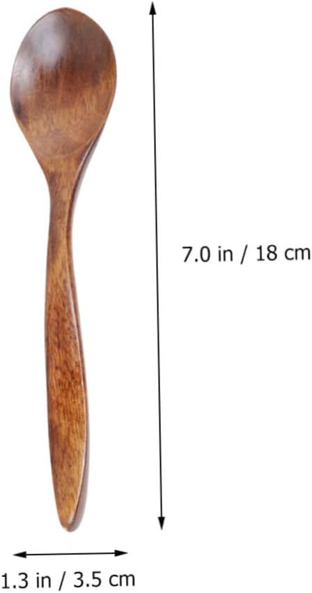 Ipetboom 3PCS Mini Wooden Honey Spoon Handmade Japanese Style Short Handle Sugar Seasoning Spoons Natural Nanmu for Jam Condiments Use
