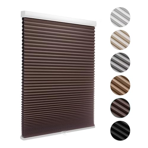 MYshade Cordless Blackout Cellular Shades for Windows, Honeycomb Window Shades with Thermal Insulation, Child & Pet Safe Room Darkening Shade, Easy Install, 41" W x 64" H, Taupe