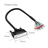 PENGLIN 2 Meters 26AWG DB25 Female RS232 25 Pins Serial Extension Cable, RS232 D-SUB DB25 Serial to 25 Bare Wire Connector - Image 2