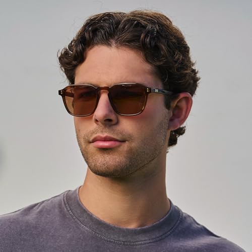 Image of WearMe Pro Men's Polarized Square Sunglasses - Wide Fit, Retro Style, UV400, Lightweight Frame for Driving & Daily Wear