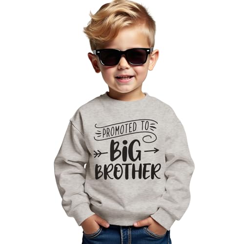 Promoted to Big Brother Sweatshirt Toddler Baby Boy Announcement Pullover Long Sleeve Shirt Big Bro Top Fall Clothes