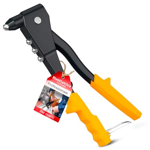Avilia Remachadora manual de aluminio de 240 mm con pinza – Ideal para remaches de aluminio, cobre y acero, para revoltear elementos de volteo