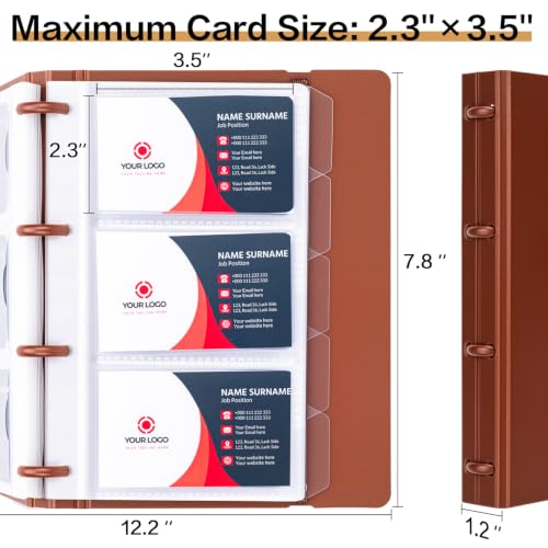 Image of deli Business Card Book Holder, Business Card Organizer, Brown