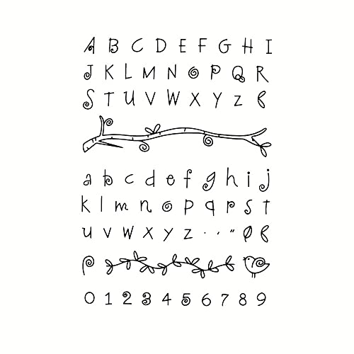 Branch 26 Alphabet Clear Stamps Arabic Numerals Pattern Transparent Seal Silicone Clear Stamps For Holiday Card Making Decoration And Diy Scrapbooking Album Diy Crafts #TOP5