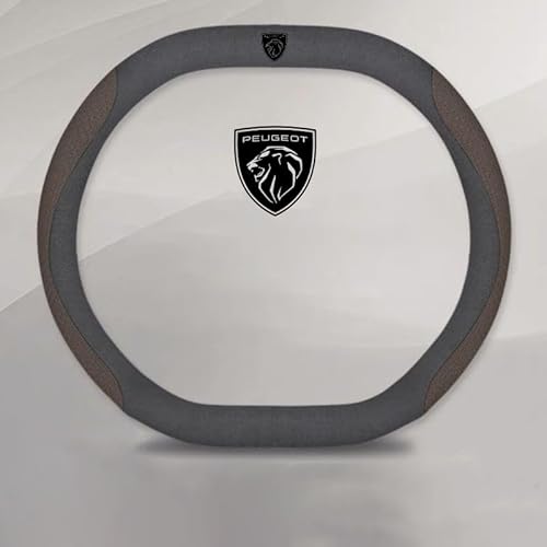 MYRFCSA Car Steering Wheel Covers, for Peugeot 308 SW P5 T9 2014-2023 Soft Breathable and Anti-Slip Car Accessory Steering Wheel Protector Cover,B