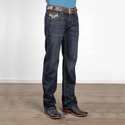 Rock & Roll Pistol Straight Flat Seam Dark Wash Jeans2