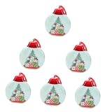 HOMSFOU Caja De Lata De Navidad De 6 Piezas Botes De Lata Con Tapas Caja De Regalo De Dulces Decoración De Bandeja Caja De Regalo De Navidad Caja De Regalo De Metal Para Vacaciones