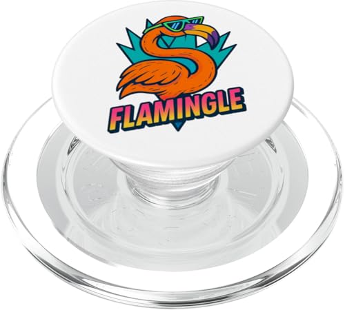 Funny Retro Flamingo Tropical Design Single Tees and Decor PopSockets PopGrip para MagSafe