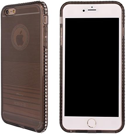 Soft Tpu Case For Iphone 6 Plus/6s Plus, Clear Protective Back cover with Luxury Bling Bumper, 6 Plus/6s Plus- 5.5 inch (Black)