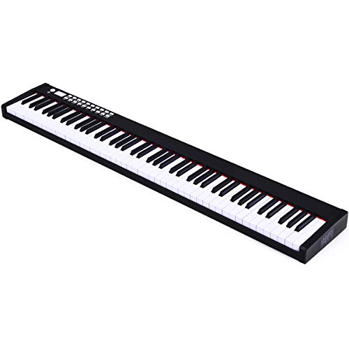 COSTWAY Teclado Piano Digital de 88 Teclas con Bluetooth/128 Ritmos/MIDI/Interfaz USB y Estuche de Transporte Regalo para Niños y Principiantes