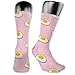 Produktbild Nifdhkw Cartoon Cute Egg Gourmet Pink Graphics Herren Coole Crew Dress Socken, Moisture Casual Boot Socken für Flying Prom