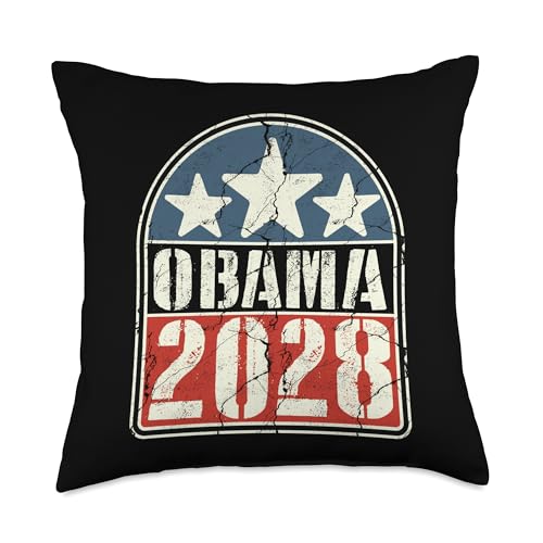 Vintage Obama 2028 President Barack 3rd Term Patriotic Throw Pillow