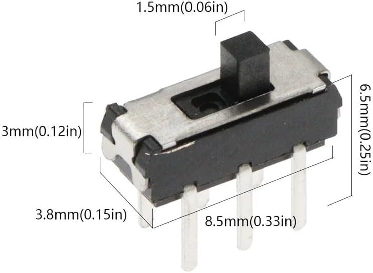100PCS MSS22D18 Miniature DIP Slide Switch 2P2T 6Pin Handle High 2MM for DVD Switch