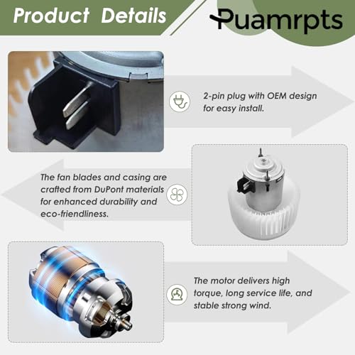 Image of AC Heater Blower Motor - Compatible with Chevy, Pontiac, Saturn Vehicles - Malibu 2008-2012, G6 2005-2010, Aura 2007-2009 - w /o Mounting Flange - Replace# 15863480, 700184