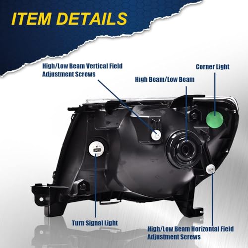 image for G-PLUS Headlights Assembly Compatible with Toyota Tacoma 2005 2006 200