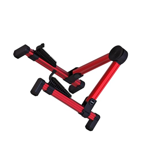 BEALIFE Supporto monoruota elettrico pieghevole portatile e affidabile Pratico supporto pieghevole universale per chitarre elettriche acustiche, rosso