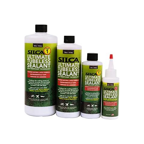 SILCA Ultimate Tubeless Tire Sealant for Bicyles with Fiber Foam Technology (16 Ounces Sealant with Carbon) Cover