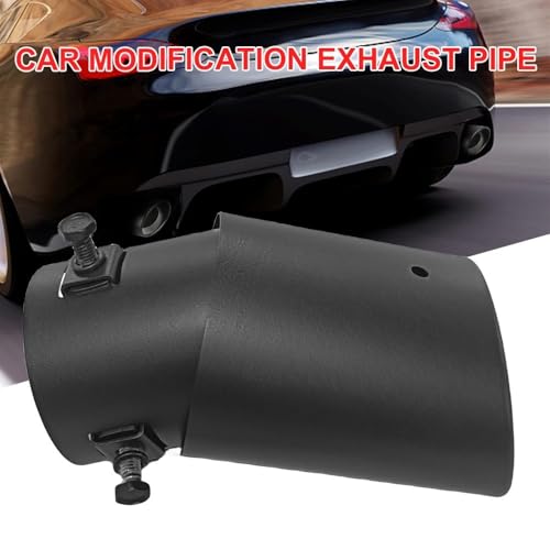 Silenciador de escape de aluminio anodizado negro con punta trasera ovalada 5