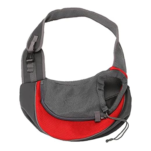 Pet Travel Ryggsäck, Pet Sling Carrier Andas mesh påse Singel Shouder Tote Bag för valp katt som bär röd l
