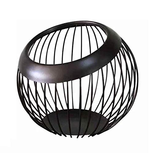 Iron Storage Fruit Plate Drain Basket Modern Home Storage Basket Nordic Style Fruit Plate Fruit Basket (Color : White) (Black)