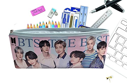 JIADA Leather BTS Theme Pencil Stationery Pouch - 1 Pcs,Black