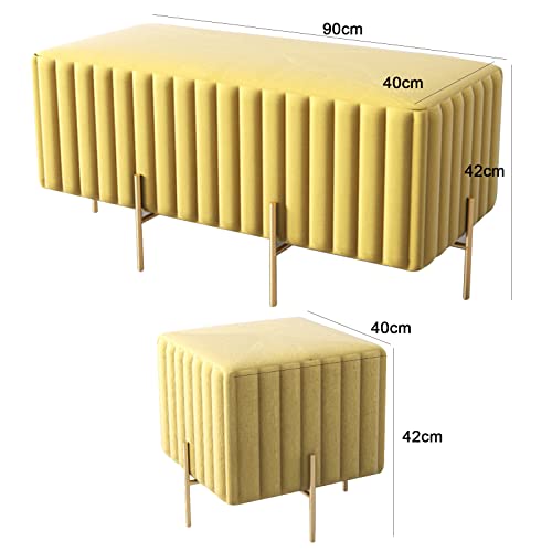 Taburete reposapiés resistente de 40x40x42 cm para sala de estar y dormitorio 3