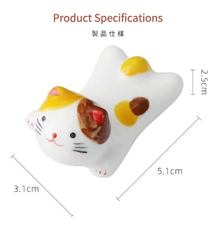 APULM Flying superman kitten tableware accessories Cute decoration Cat chopstick holder Miscellaneous goods Ceramic chopstick holder 5 pack Suitable for family, study, dining table, tavern. - Thumbnail 4