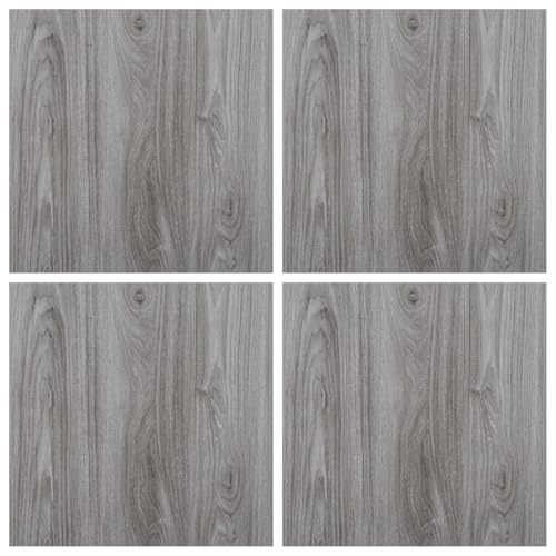 Gumney Peel and Stick Vinyl Floor Tiles, 10pcs Waterproof Self Adhesive Sticky Tiles for Bathroom, Kitchen, Living Room, Basement, RV, Light Gray.