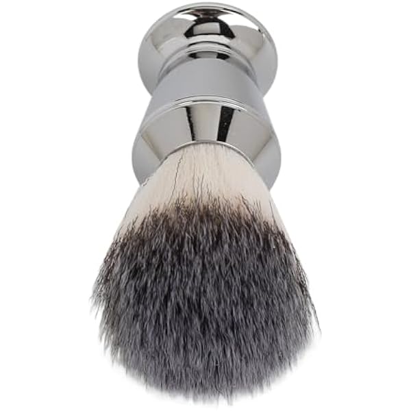 Generic Fine Beard Brush Stainless Steel Handle Versatile Beard Care Tool Imitation Animal Hair Stainless Steel Handle
