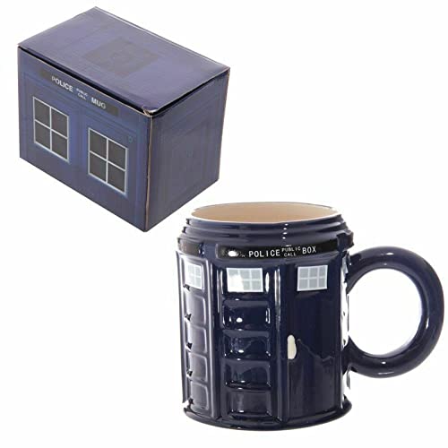 Vision4ever Ceramic Novelty Blue Round Police Box Mug With Attractive Looks and Useful for Gifts