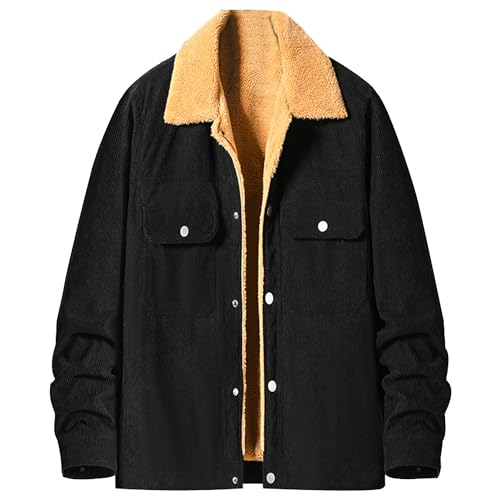 Veste en velours côtelé homme avec doublure molleton sherpa chaud