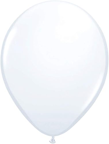 Qualatex Globos de látex biodegradables blancos opacos, redondos de 5 pulgadas (100 unidades)