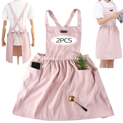 La Mejor Lista de Hornos de jardín los 5 más buscados. 48 UTJCNVC 2 Piezas Mandiles de Cocina Mujer,Delantal de Cocina cruzados de algodón impermeables con 2 bolsillos grandes,Mandil Moda para asar, barbacoa, cocinar, hornear,...
