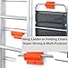 Ladder Hangers for Garage Wall Set of 2 Hooks- Orange Step Stool Hanger Wall Mount. Tool Holder for Shed, Workshop, Garden - Hang Wheelbarrow, Folding Chair