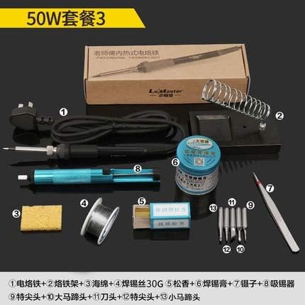 Soldering Solder inside soldering iron set electric welding pen home electronic repair welding tools high power electric Luotie - (Color: Blue)