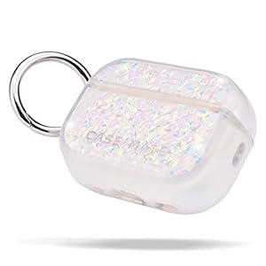 Case-Mate Diamond Case beschermhoes compatibel met Apple AirPods Pro 2022 case glitter [AirPods Pro 2e generatie hoesje | Qi compatibel | Metalen ring | Bliksempoort uitsparing | iriserende hoes]