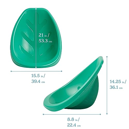 Image of ECR4Kids Plastic Leaf Scoop Floor Rocker Seat, Classroom Furniture, Emerald, 6-Piece
