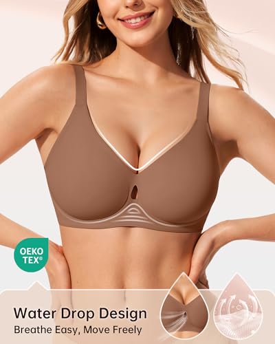 LetsJoli Wireless Bras for Women Jelly Seamless Push Up Support Bras for Older Women Lift No Underwire(Brown 3XL) - Image 2