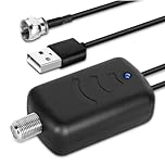 Indoor TV Antenna Amplifier with Low Noise, Clear Signal Booster for HD TV, Digital VHF UHF, USB Power Adapter