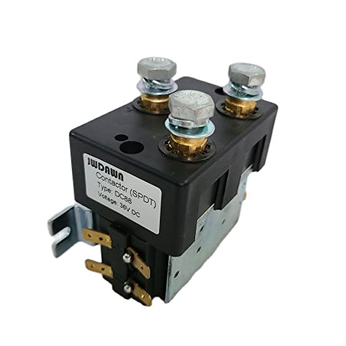 Jwdawn Dc Spdt Contactor Solenoid Relay Switch Replace Albright Dc88 Dc88-5 36V Coil 125A Motor Reversing Contactor Golf Cart Accessories Electric Forklift Vehicle Industrial Pallet Truck Stacker #TOP30