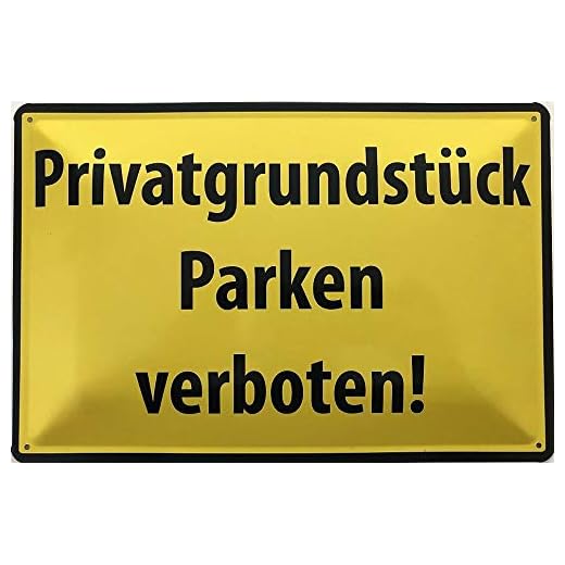 Dekorativa 7 plåtskylt 30 x 20 cm varningsskylt – privat tomt parkering förbjudet