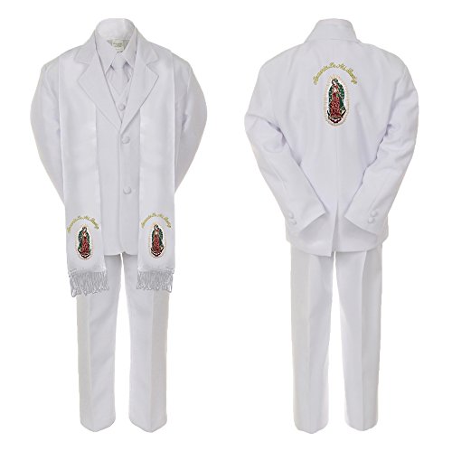 Image of Baby Boy Teen Christening Church Suit Gold Virgin Mary On Stole & Back SM-20