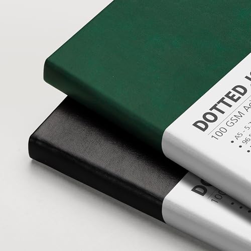 RETTACY Notizbuch A5 Gepunktetes- Bullet Dot Grid Journal mit 192 Seiten, 1 Rücktasche und hochwertigem Hardcover für Künstler Schreiben/Zeichnen, 14,5 x 21 cm - Hellgrün