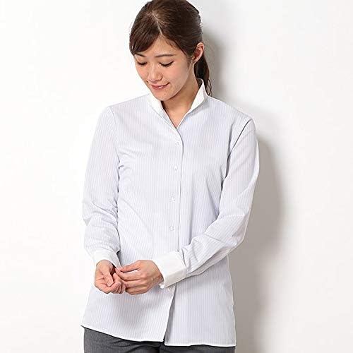 Amazon スーツセレクト レディース Suit Select Bl 長袖 クレリックイタリアンカラーブラウス 襟袖口ストライプ Non Iron Knit シャツ ブラウス 通販