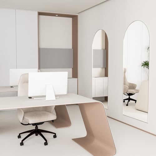 Miniatura 7 de Neuweaby Arqueado Espejo De Cuerpo Entero Espejo De Pie Con Soporte 165 X 60cm Espejo De Pared Grande Plata Colgado De Pie O Apoyado Contra La Pared Para La Entrada Del Dormitorio