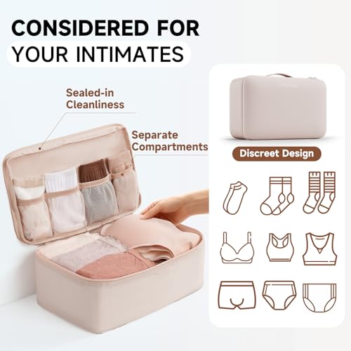 11 Set Packing Cubes for Travel,Christmas Gifts for Women Mom Kids,TSA Approved Bags for Makeup,Cosmetic,Toiletry,Suitcase Organizers for Checked Luggage,Cruise Essentials,Airplane Accessories,Cream