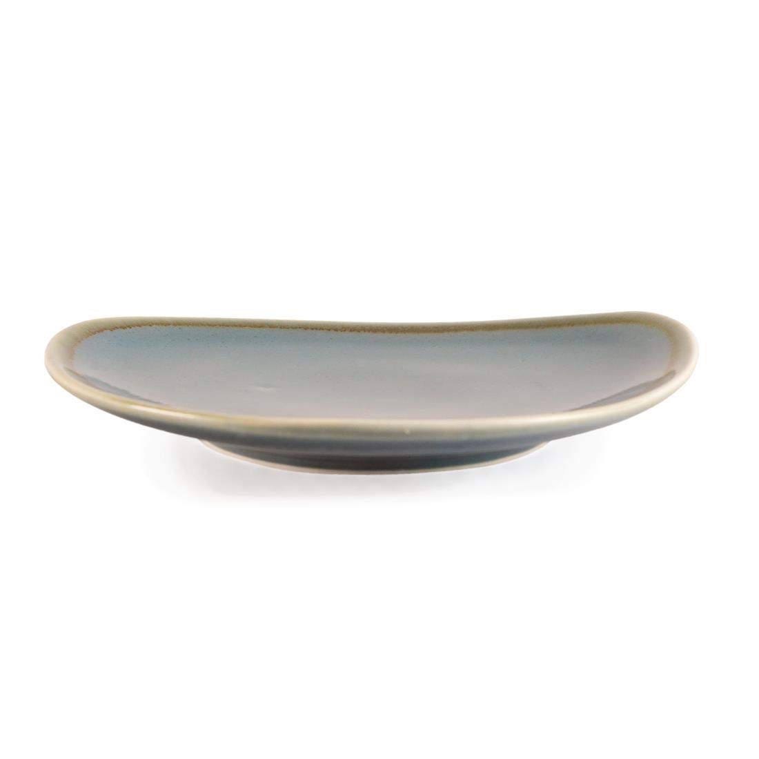 Olympia Kiln GP341 Ocean Lot de 6 assiettes triangulaires, en porcelaine, 165 mm de diamètre, bleu